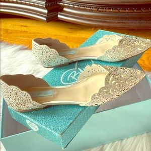 Betsey Johnson beaded flats white size 7.5